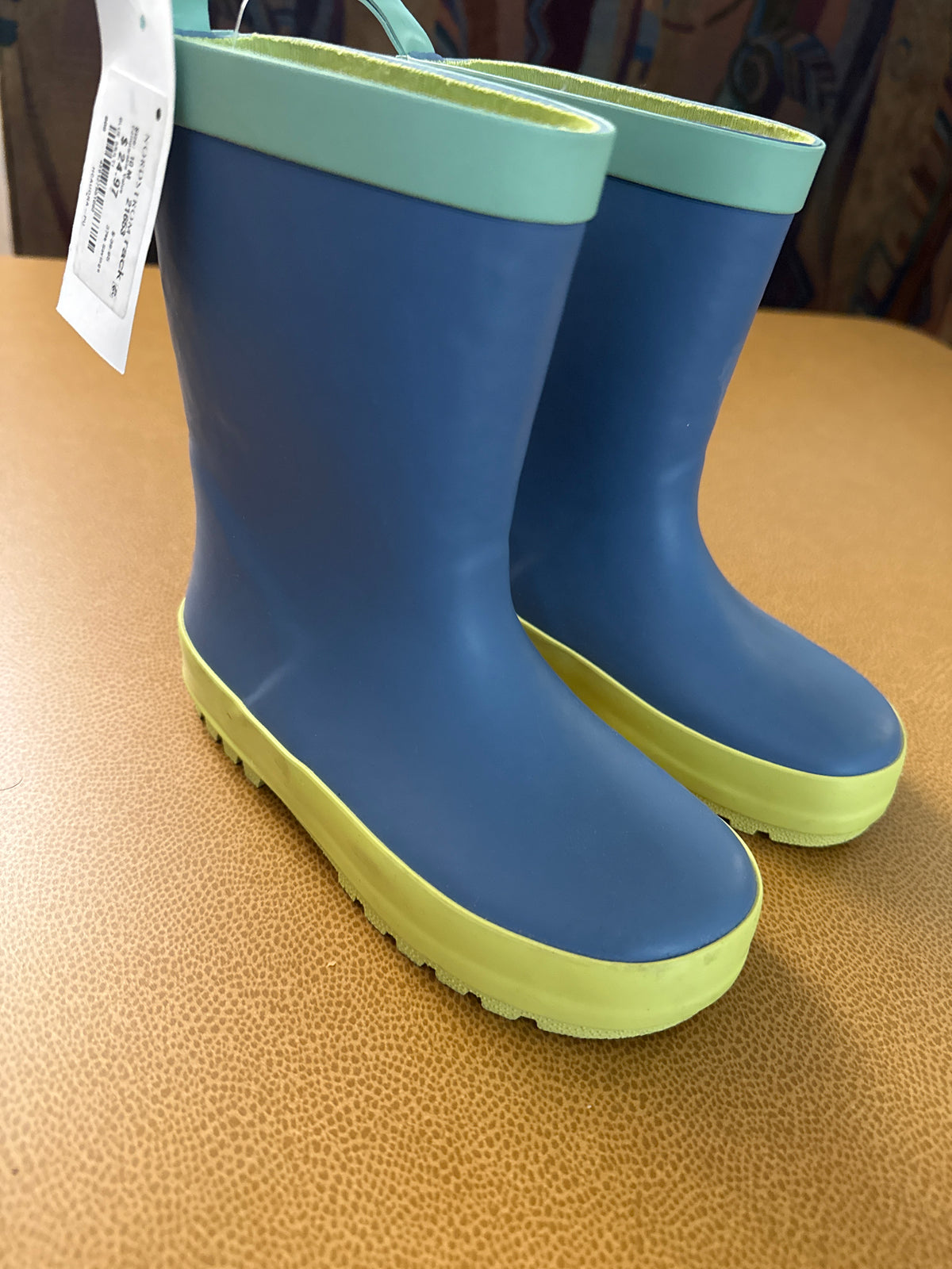#87 Harper canyon boys size 10 blue rain boots NWT
