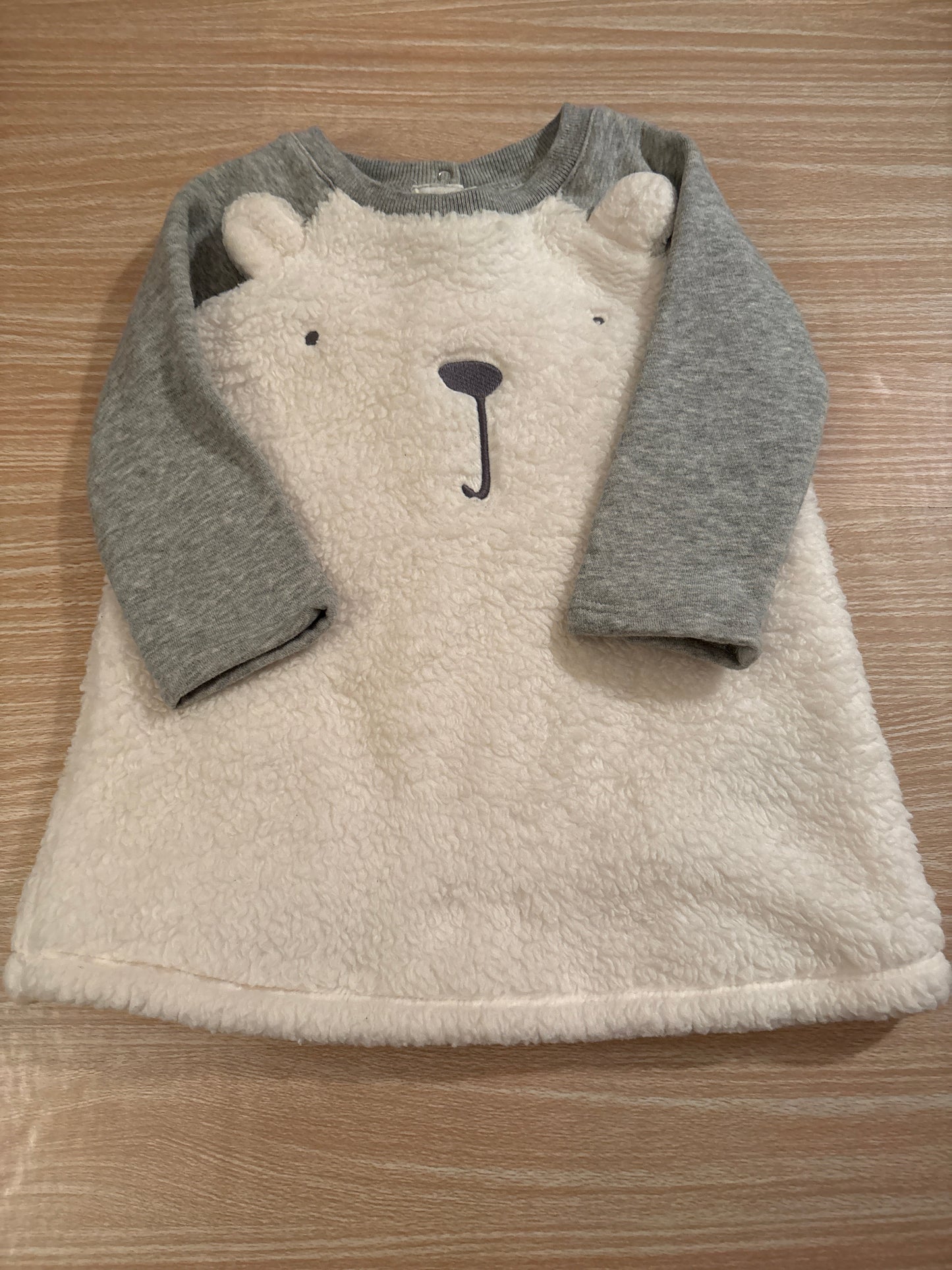 #102 Baby Gap Polar bear Fuzzy Dress 12-18 months