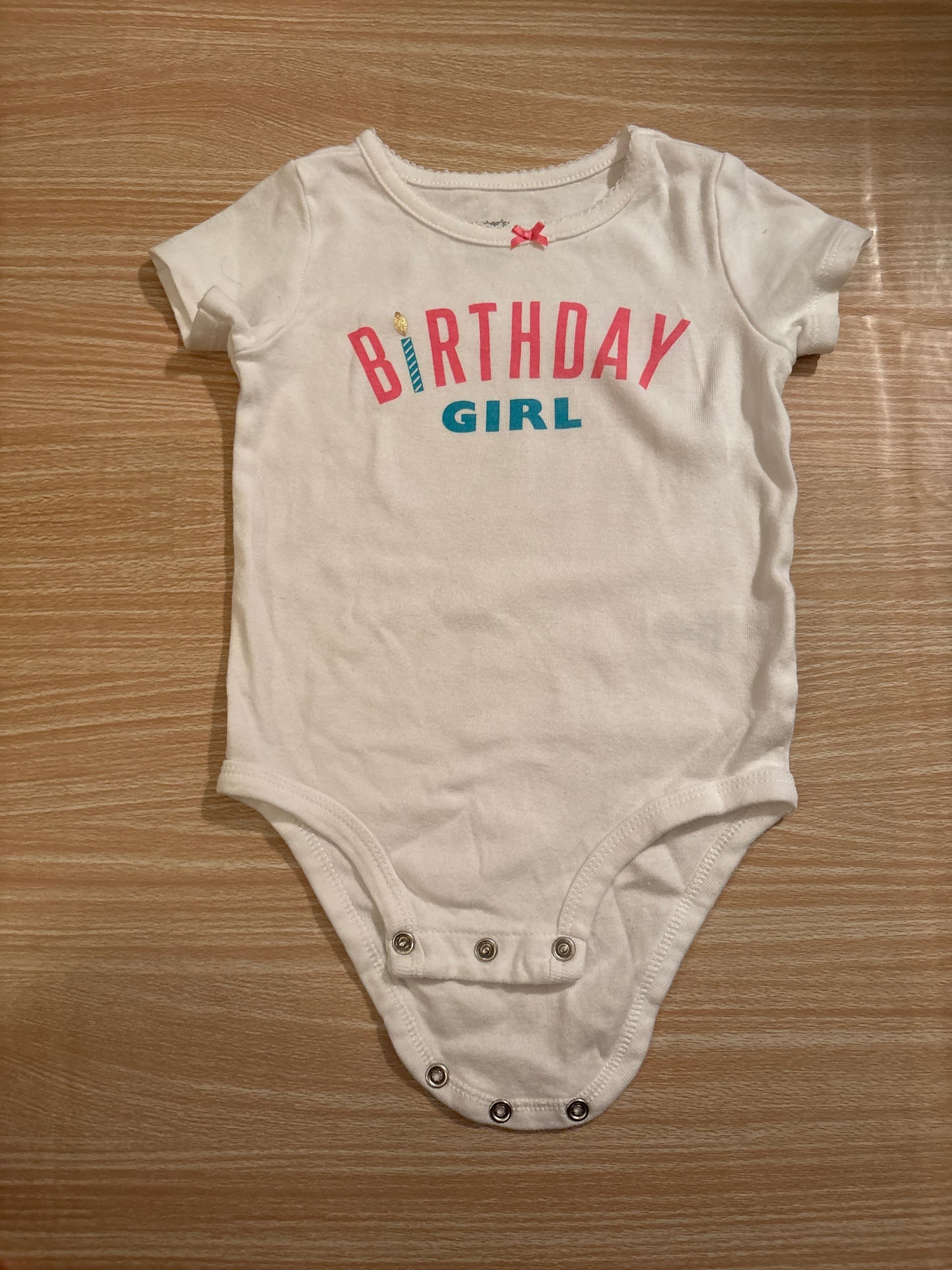 #102 Carters Pink and White Birthday Girl Outfit 18 Months