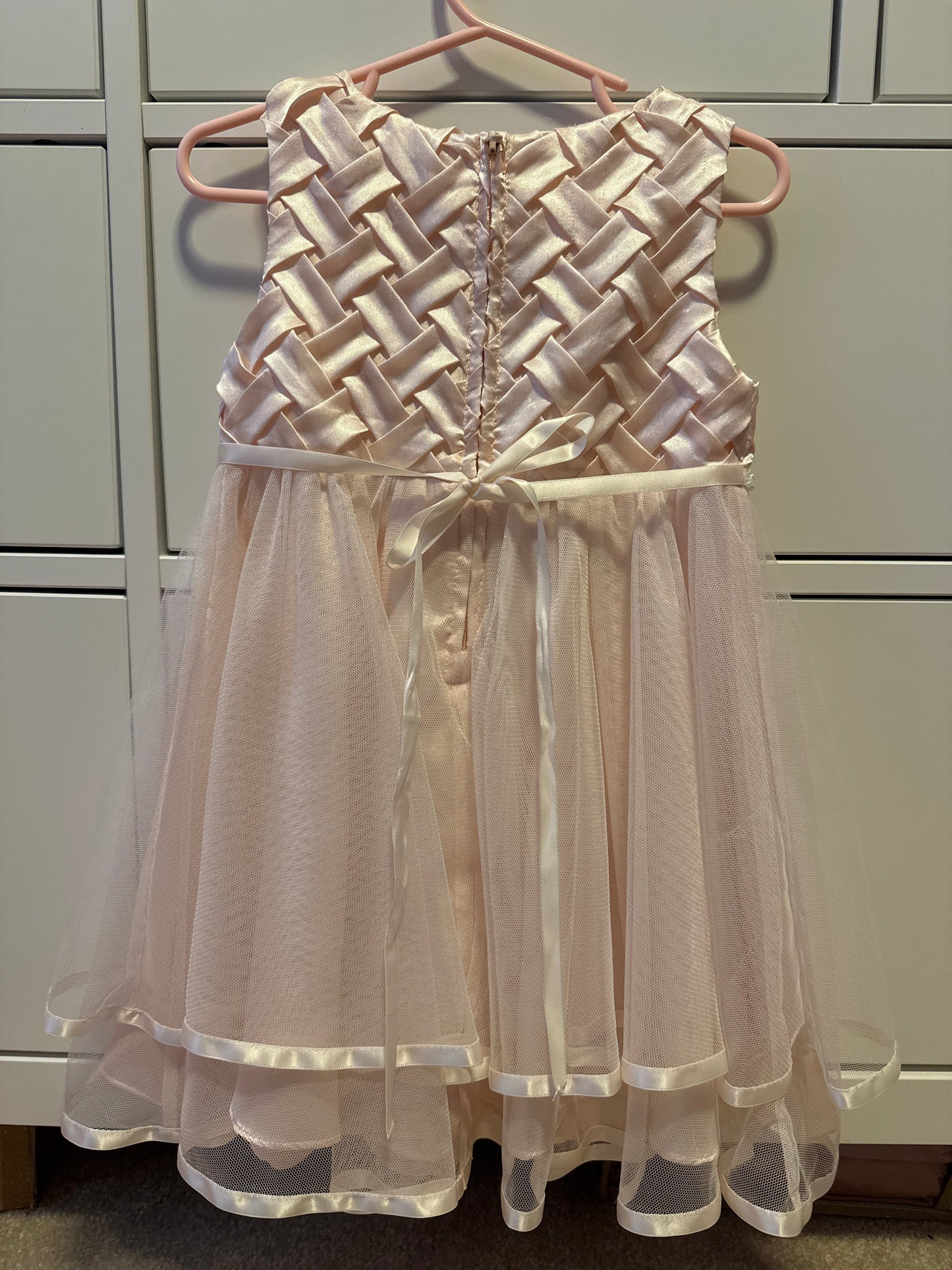 Seller #149  Girls Rare Editions Pink Satin Tulle Pearl dress size 3T