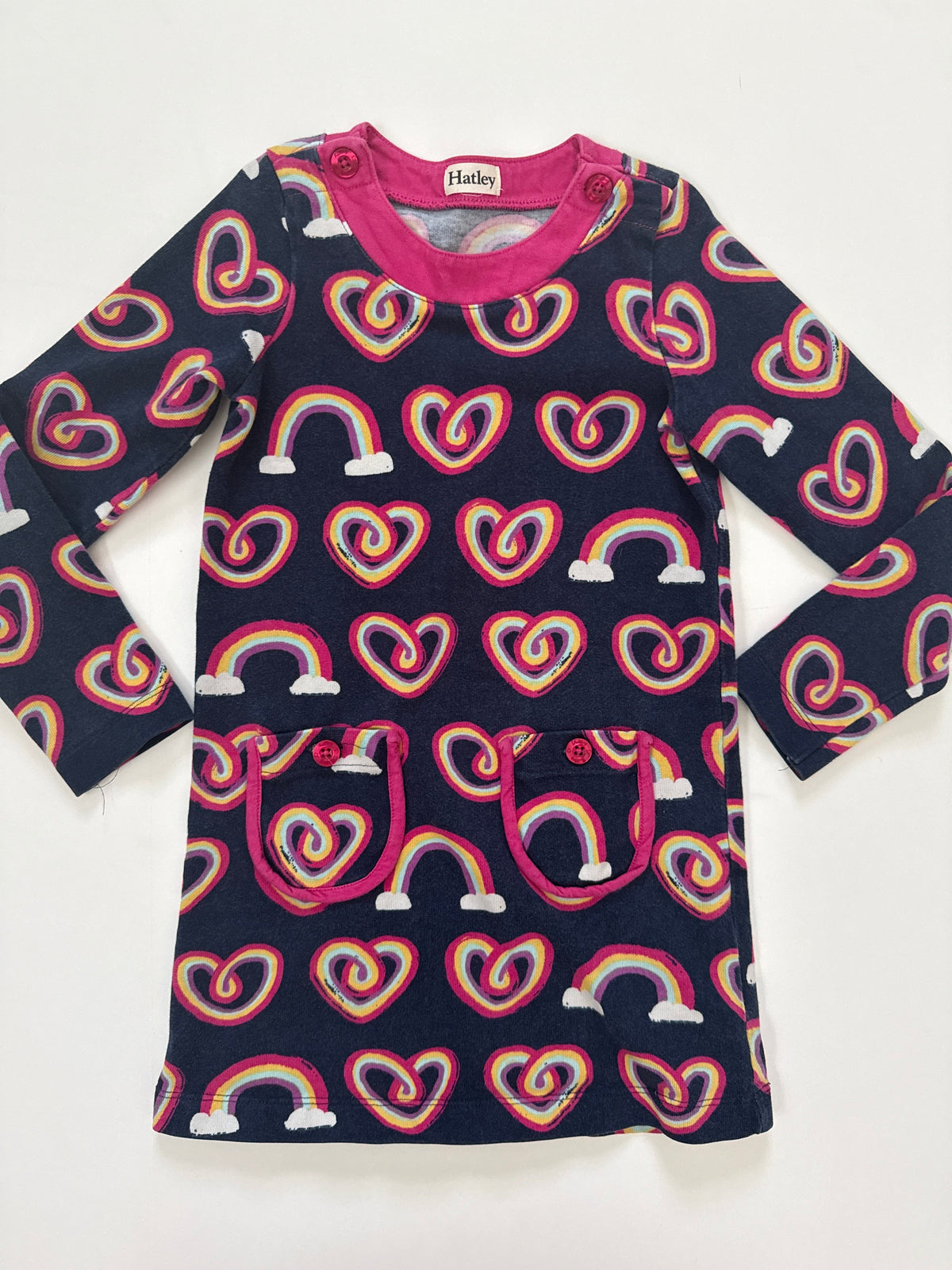 #64 Hatley Rainbow Heart Dress with Pockets 6