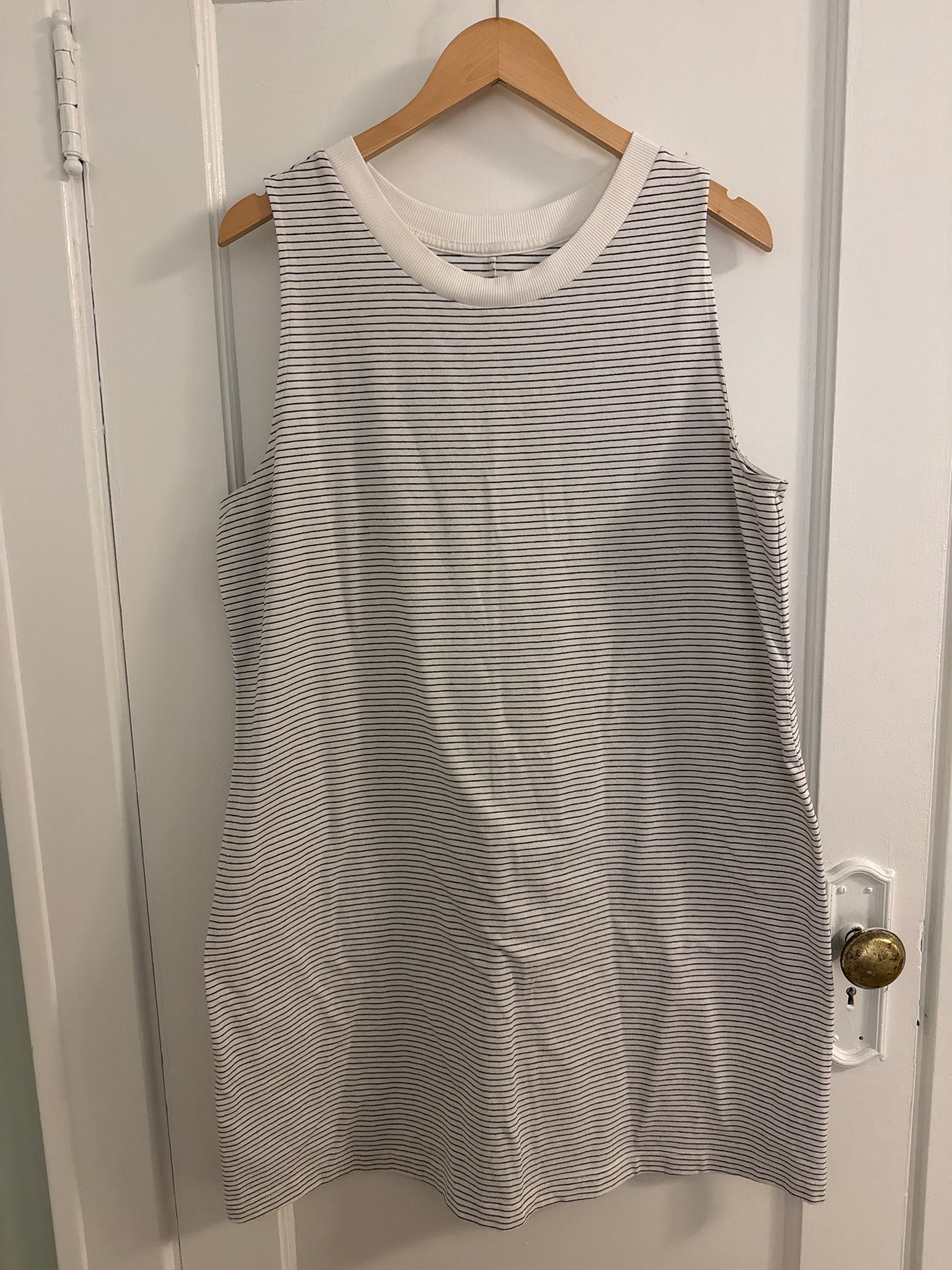 #152 - PRICE REDUCED A New Day Black & White Striped Sleeveless T‑Shirt Dress – XXL