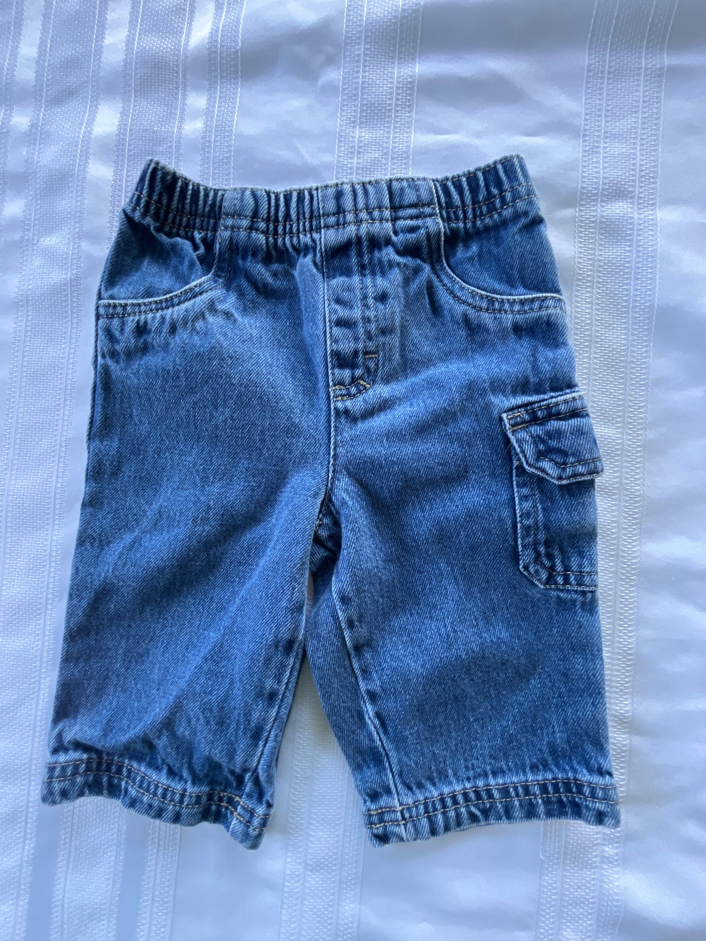 #57  Boys 3-6 mo Okie Dokie jeans EUC