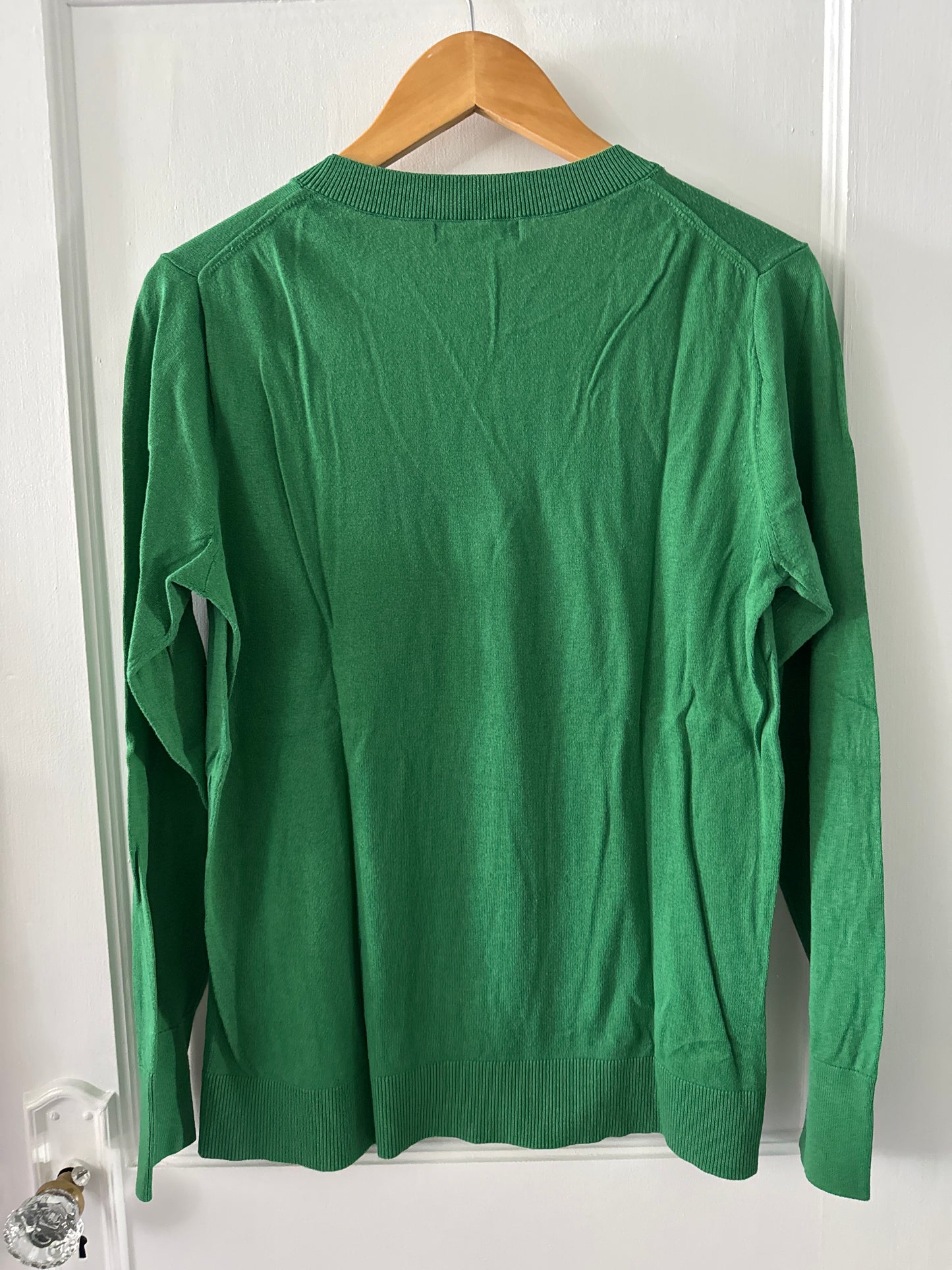 #88b Banana Republic Lightweight Kelly Green Crewneck Sweater, Size L, VGUC