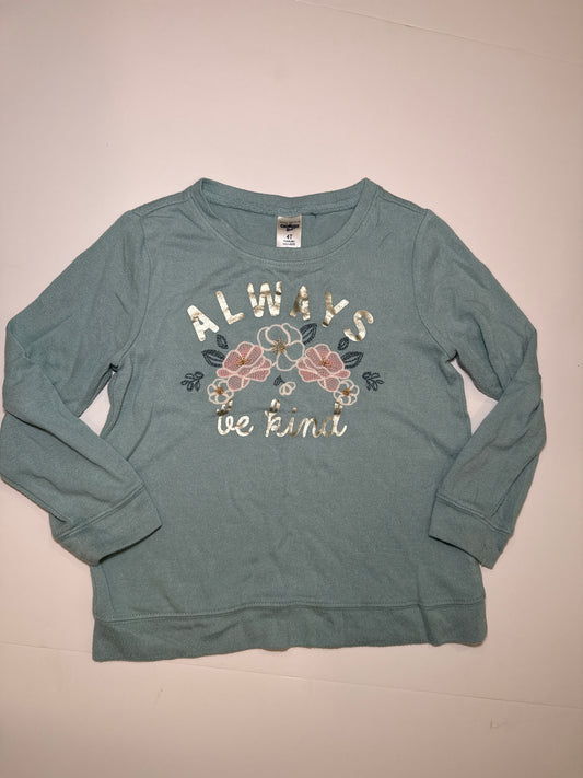 #96 OshKosh Blue Embroidered Always Be Kind Top 4T