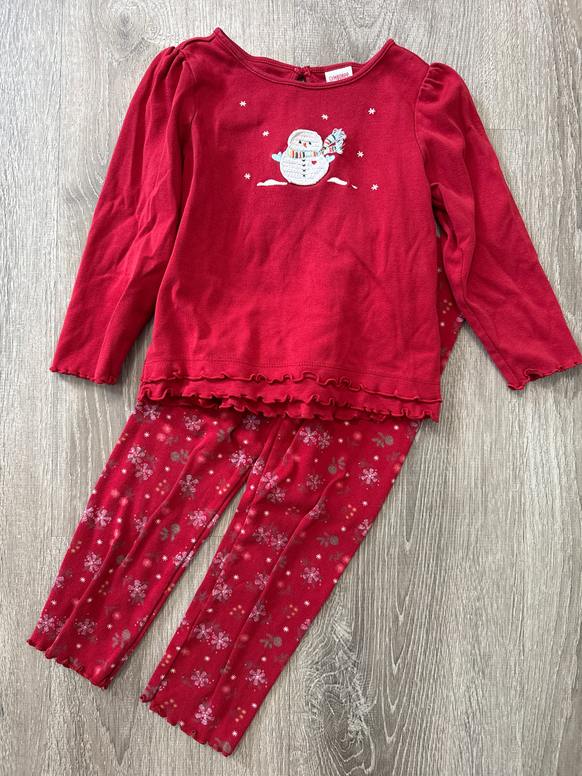 #149 Girls 3T snowman Gymboree pajamas