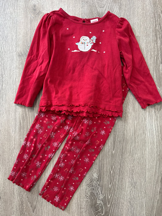 #149 Girls 3T snowman Gymboree pajamas