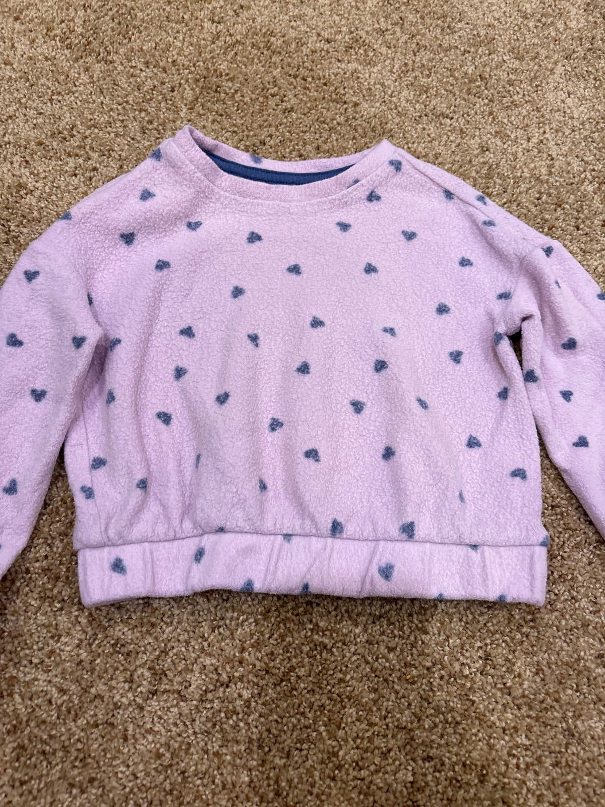 #47, Cat & Jack pink with hearts crew neck sweatshirt Size 4T