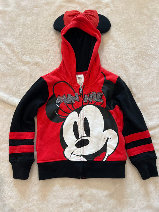 #92A Girls 3t Minnie Mouse Disney jacket worn once super adorable hood