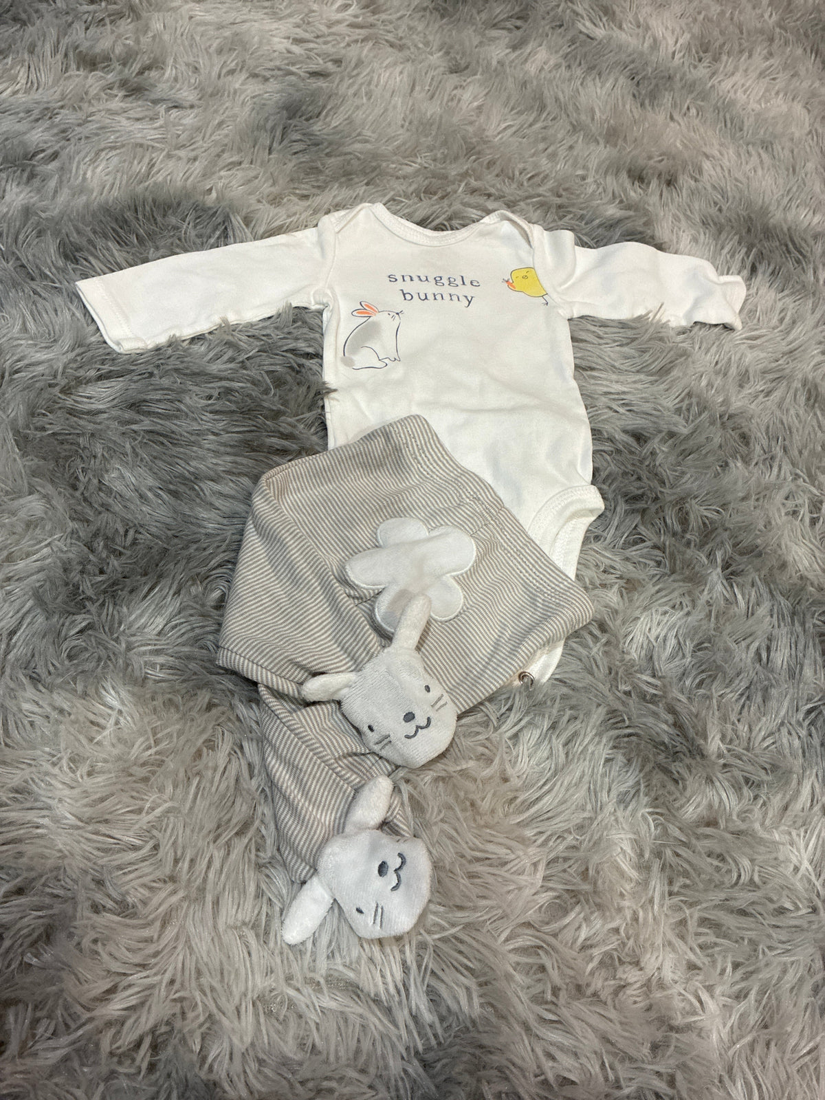 SCO46-long sleeve and pants outfit and sleeper-boys-newborn-bunny