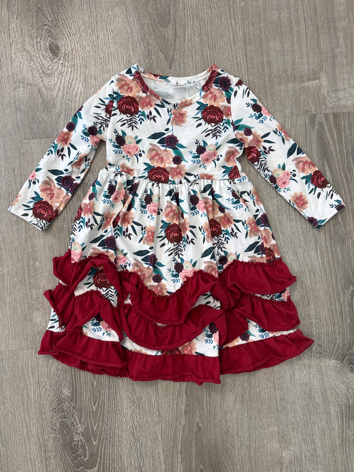 #149 Girls 3T Tiered ruffle floral dress