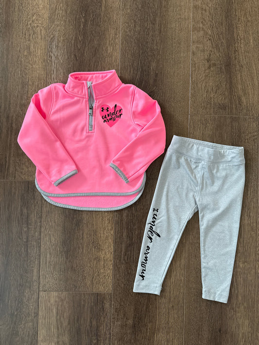 #173-REDUCED Under Armour pullover set girl size 18M