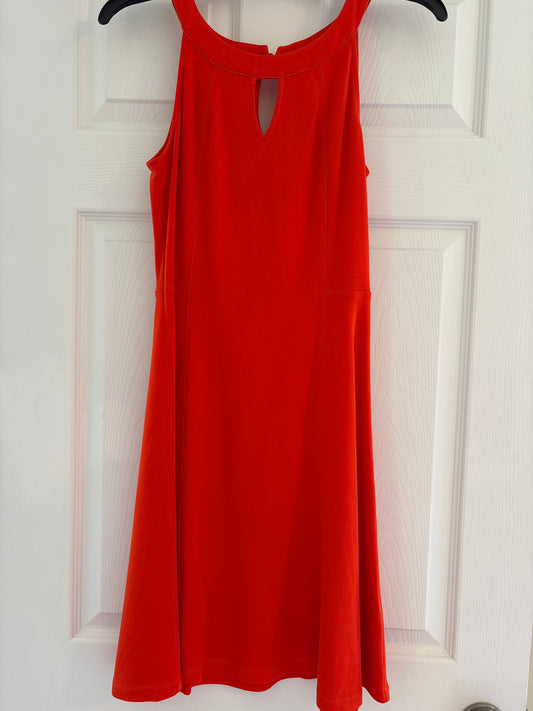 Seller #62 Women's New York and Company orange knit midi summer dress size small EUC