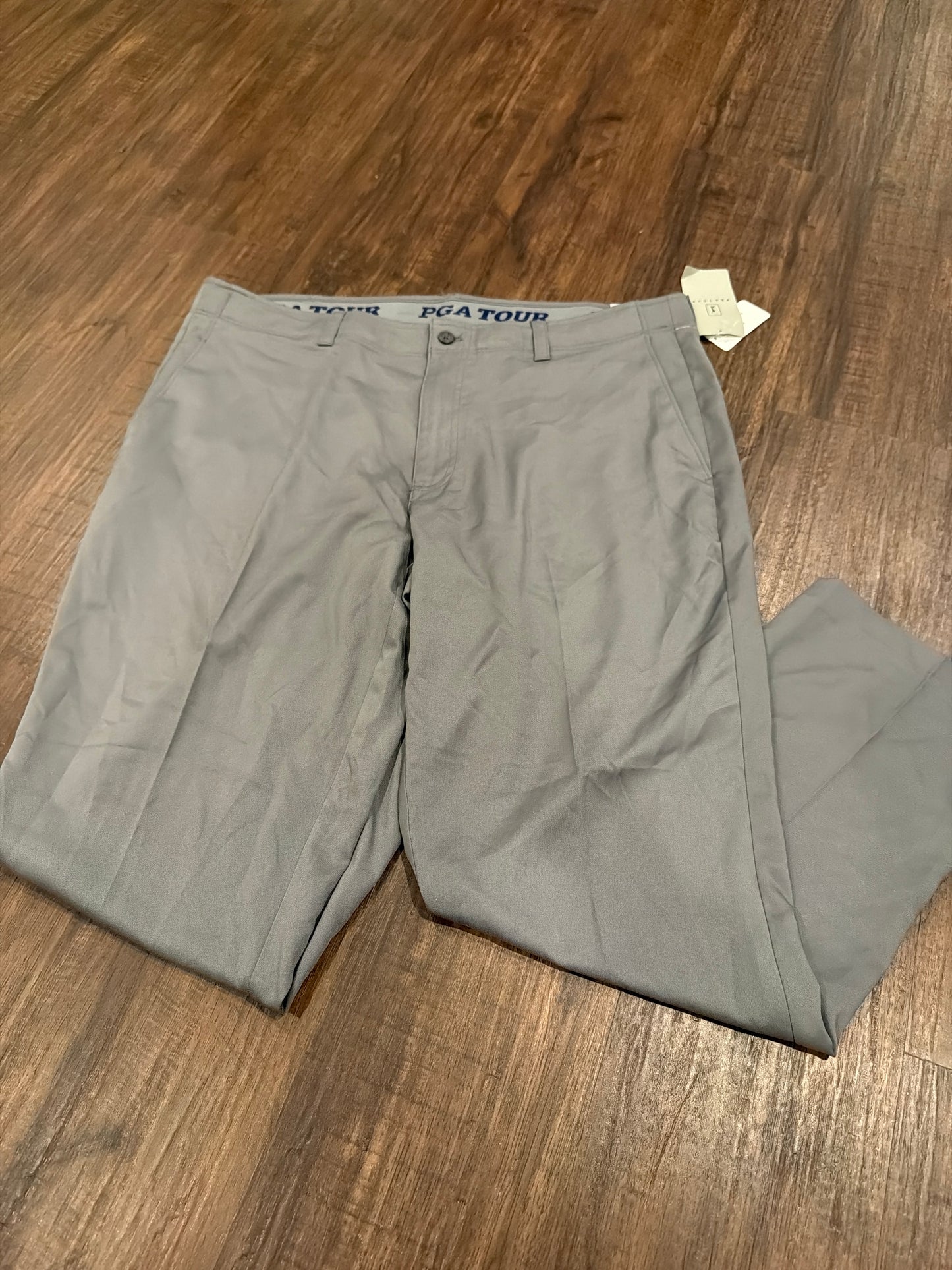 #107 Mens size 38x30 PGA Tour grey golf pants