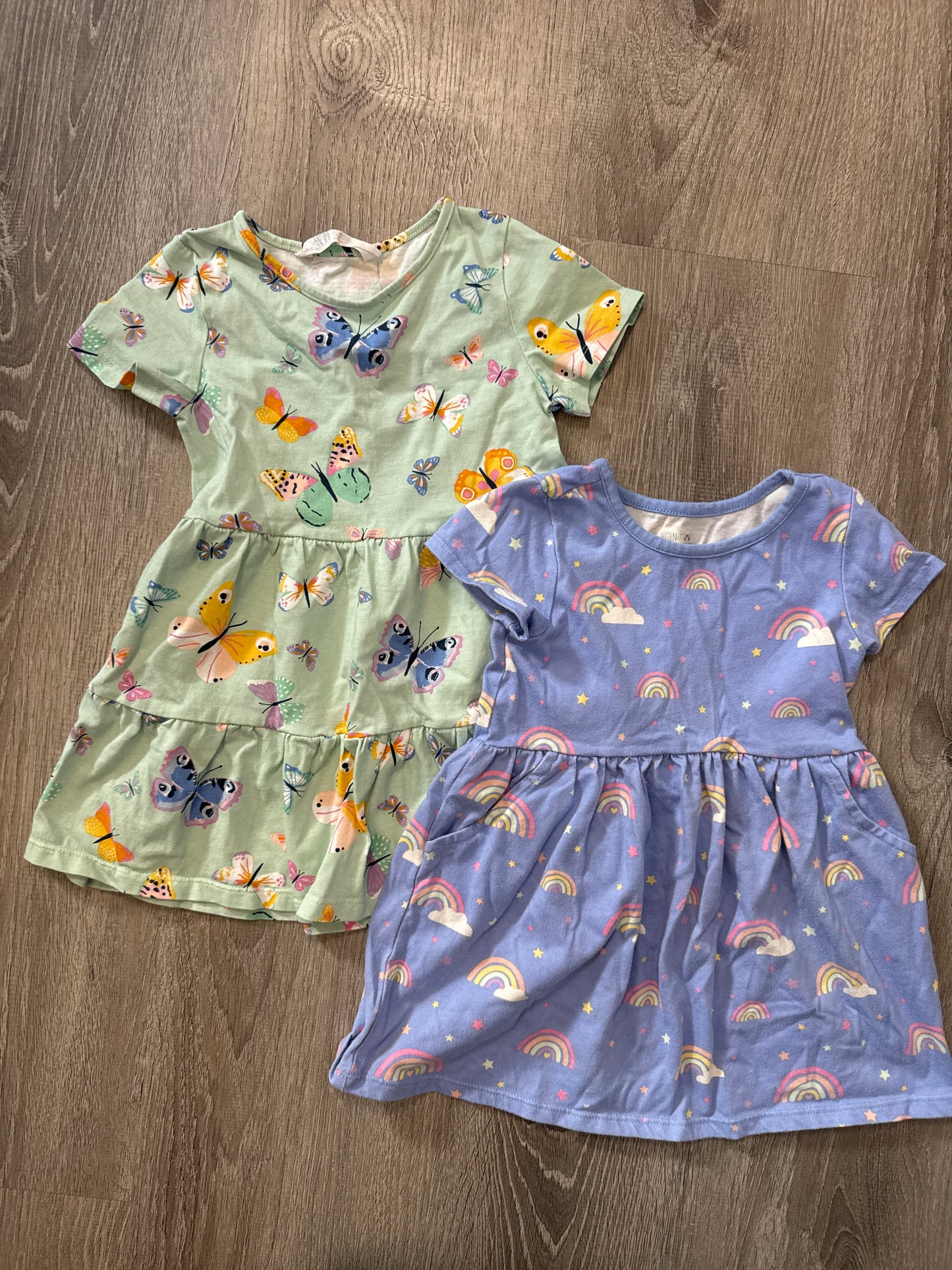 #149 Girls 3T Butterly and rainbow dresses
