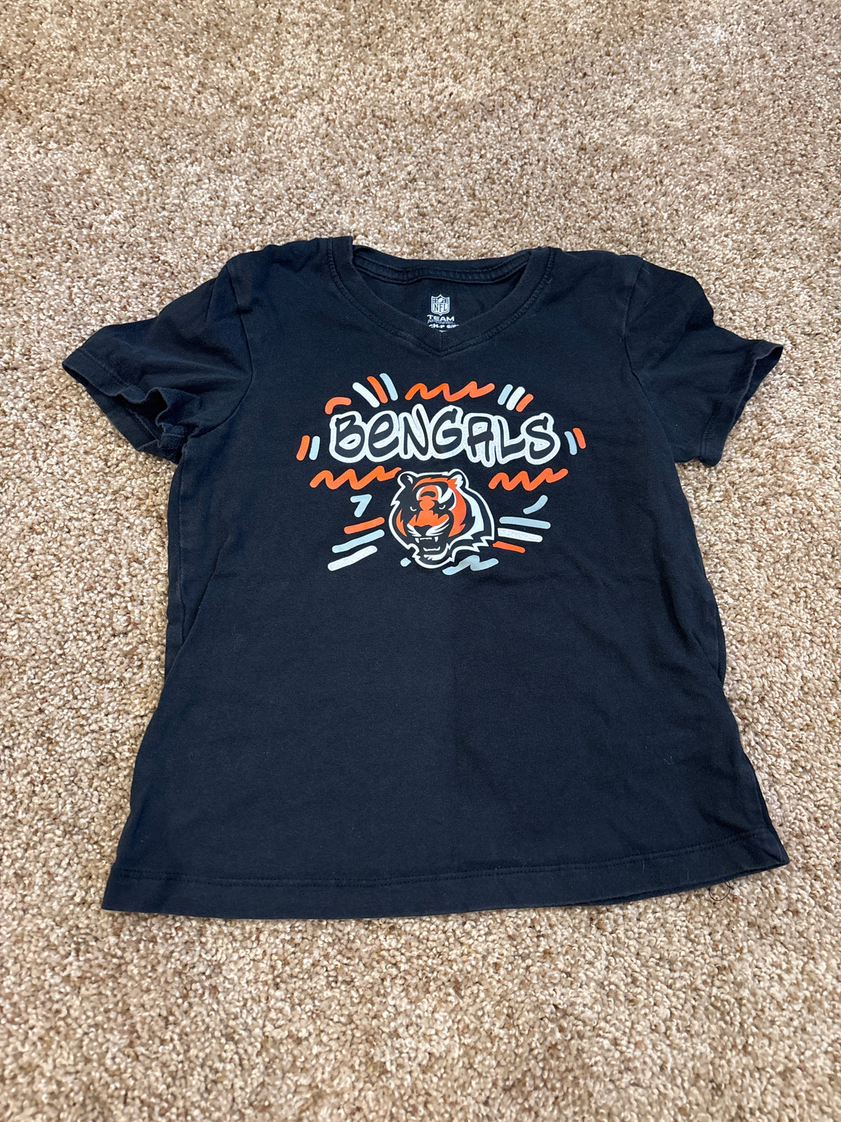 #47, girls size 6, Bengals black t-shirt