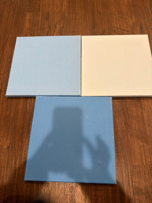 #107 new- 3 blue canvases