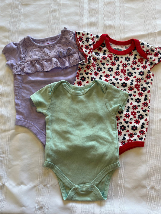 #29 3 mo girls onesie bundle EUC
