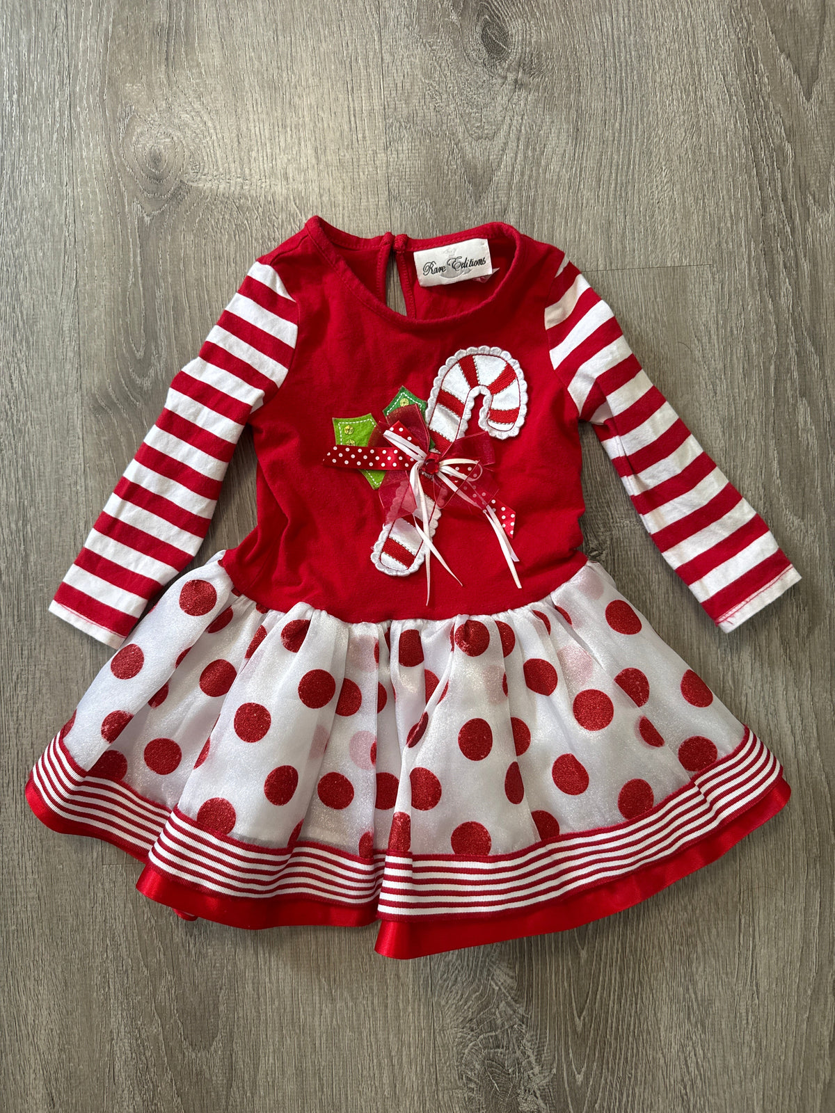 #149 Girls Rare Editions 2T candy cane dress