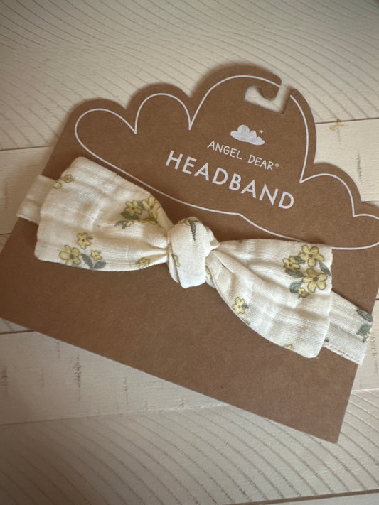 #111 Angel Dear Headband Floral Bow NEW 12-24 month