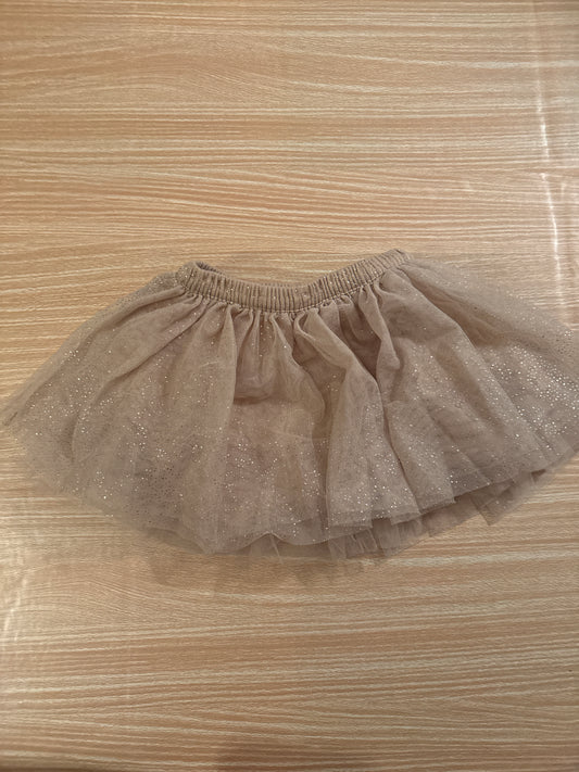 #102 Cherokee Girls Gold Sparkle Tulle Skirt 18 Months