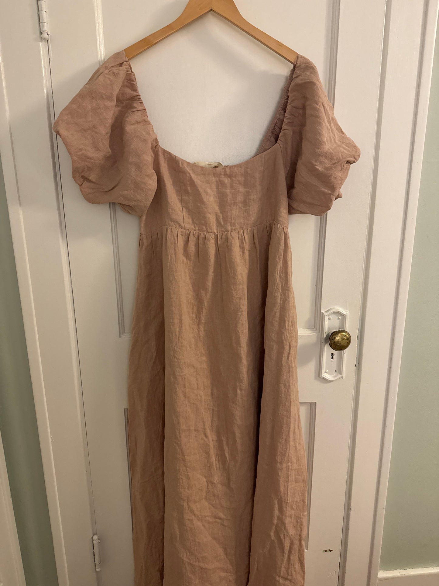 #152 - PRICE REDUCED Worth Collective Candace 100% Linen Maxi Dress, Dusty Rose – L (NWT)