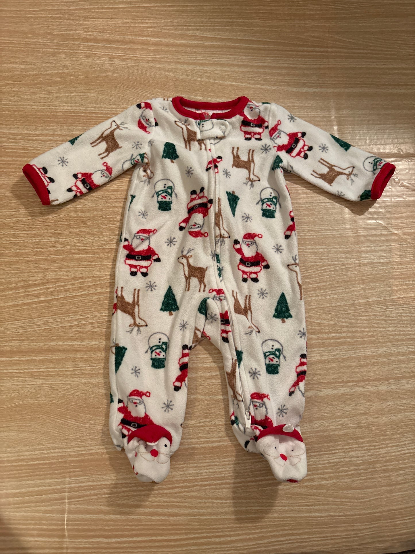 #102 Carters Just One Your Christmas Fleece Sleeper Gender Neutral 3 Months