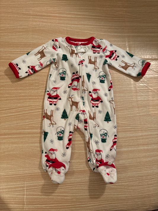#102 Carters Just One Your Christmas Fleece Sleeper Gender Neutral 3 Months