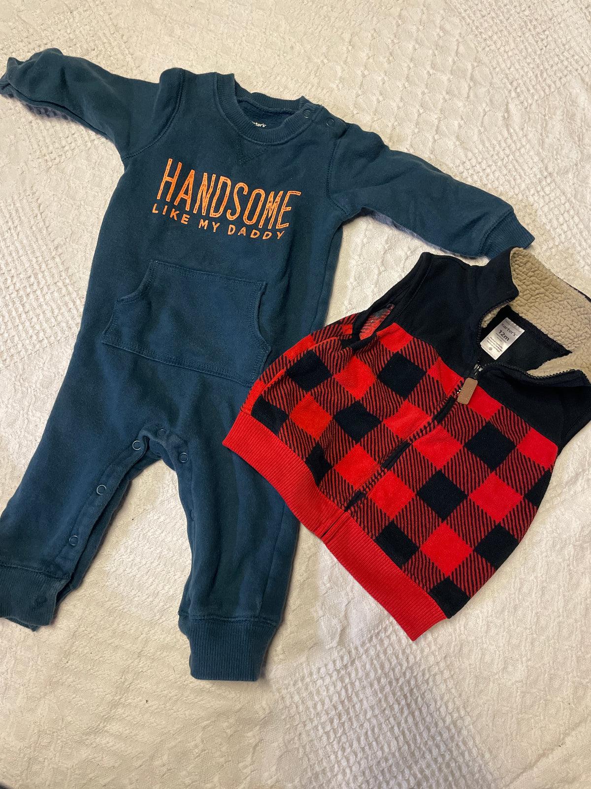 Seller #57 12 month fleece vest and romper