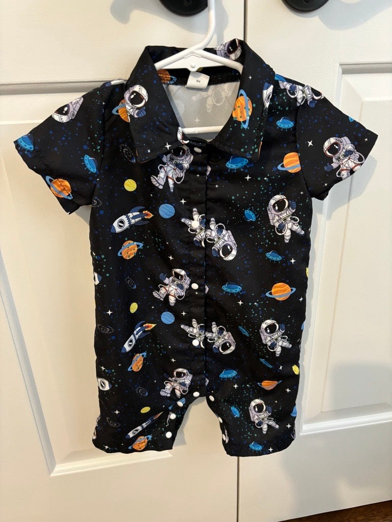 Baby Boy Astronaut Space One Piece Outfit - Size 12-18 Months