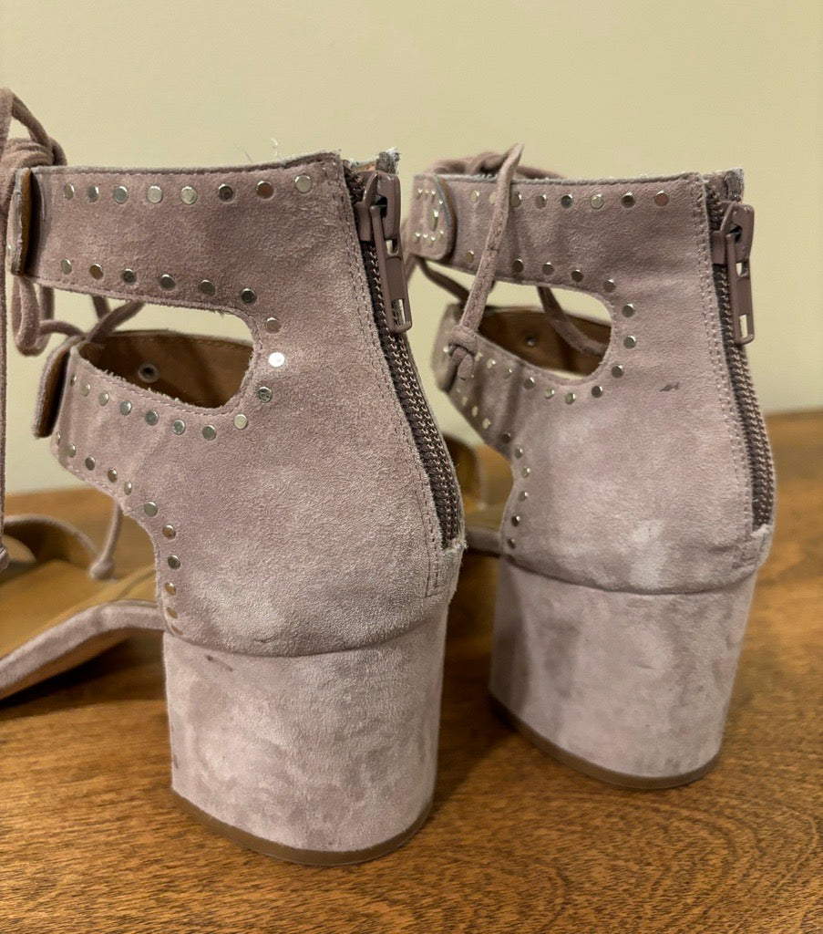 Arturo Chiang Hollis Lace Up Grey Block Heel Sandal - Women's Size 7