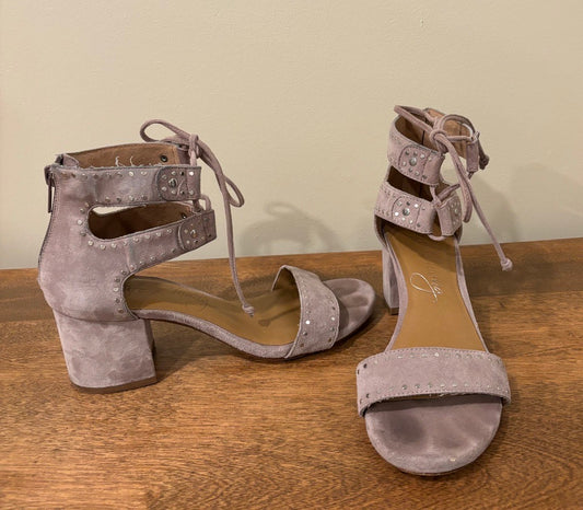 Arturo Chiang Hollis Lace Up Grey Block Heel Sandal - Women's Size 7