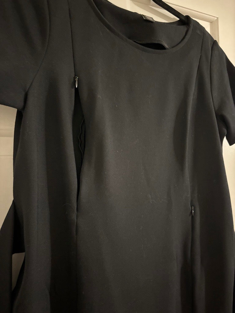 A Pea In The Pod Black Nursing Dress with Side Zippers - Women Size M