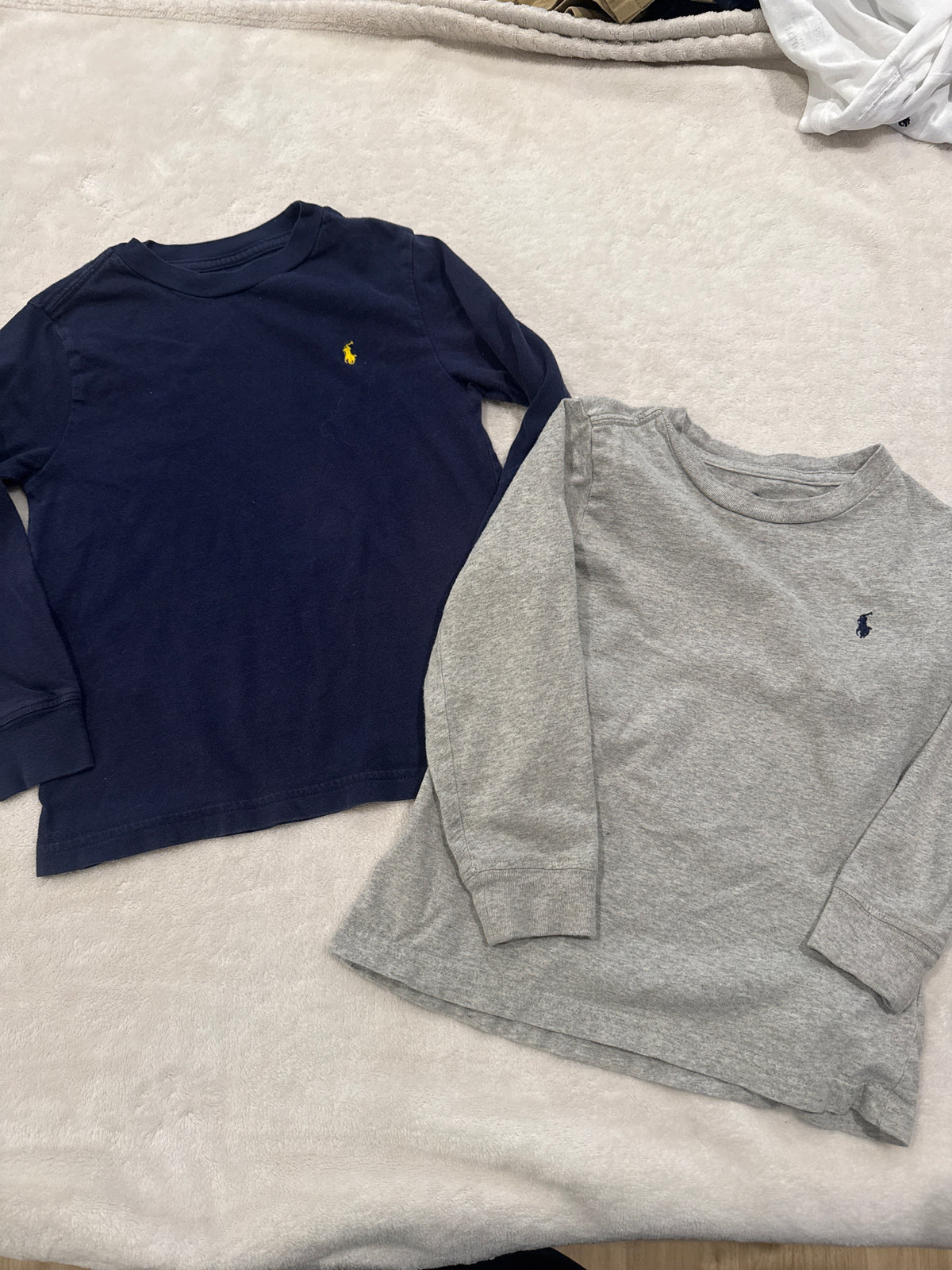 #81 Boys 4 Polo RL navy and gray long sleeves