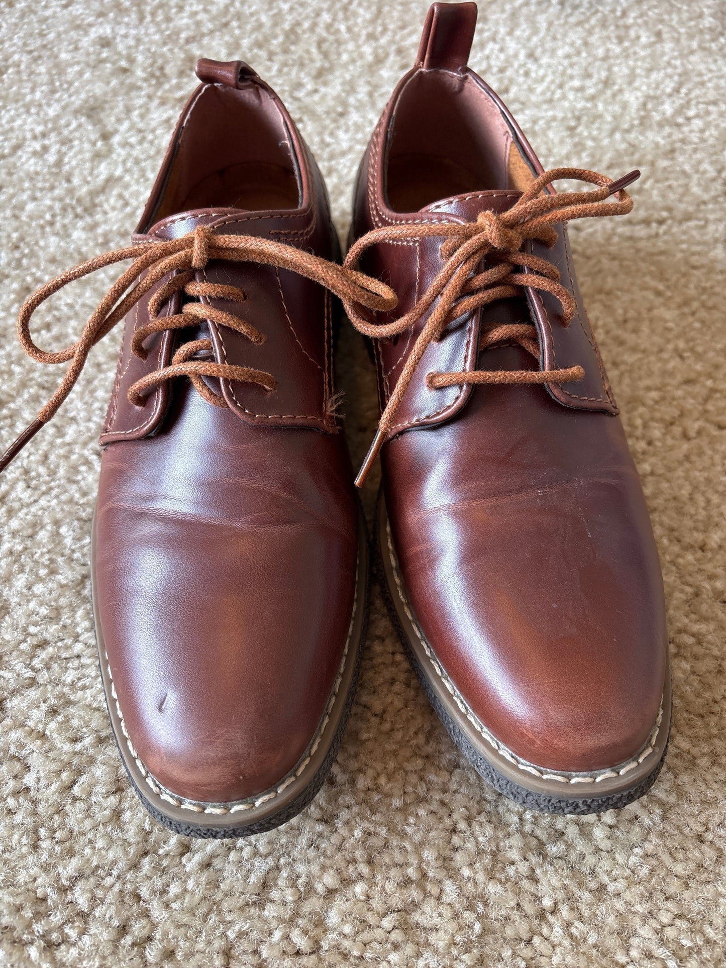 Reduced Seller #62 Boys Deer Stags Zander Oxfords dark brown dress shoes size 2 M VGUC