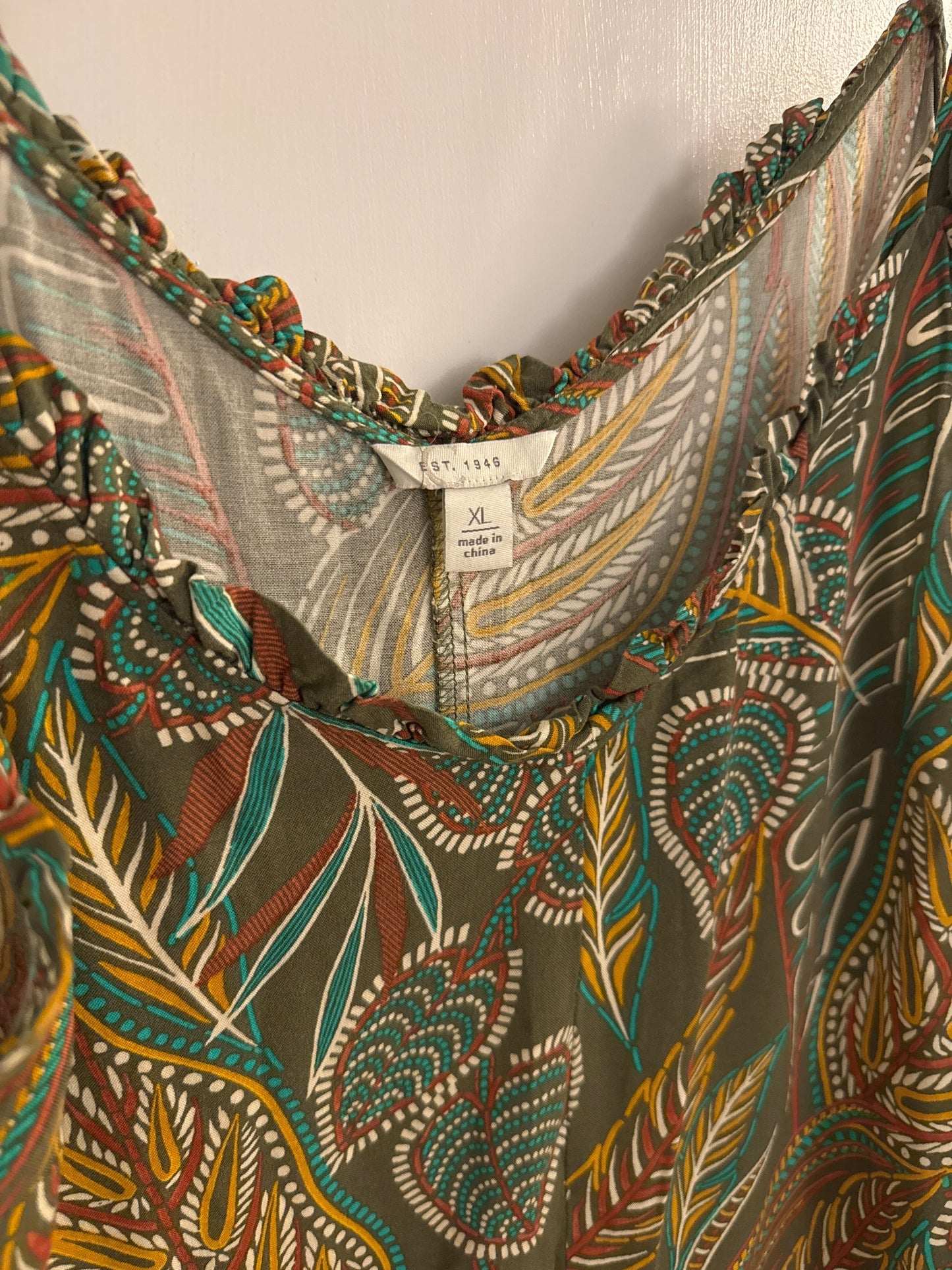 #152 - PRICE REDUCED EST. 1946 Tropical Print Jumpsuit – XL