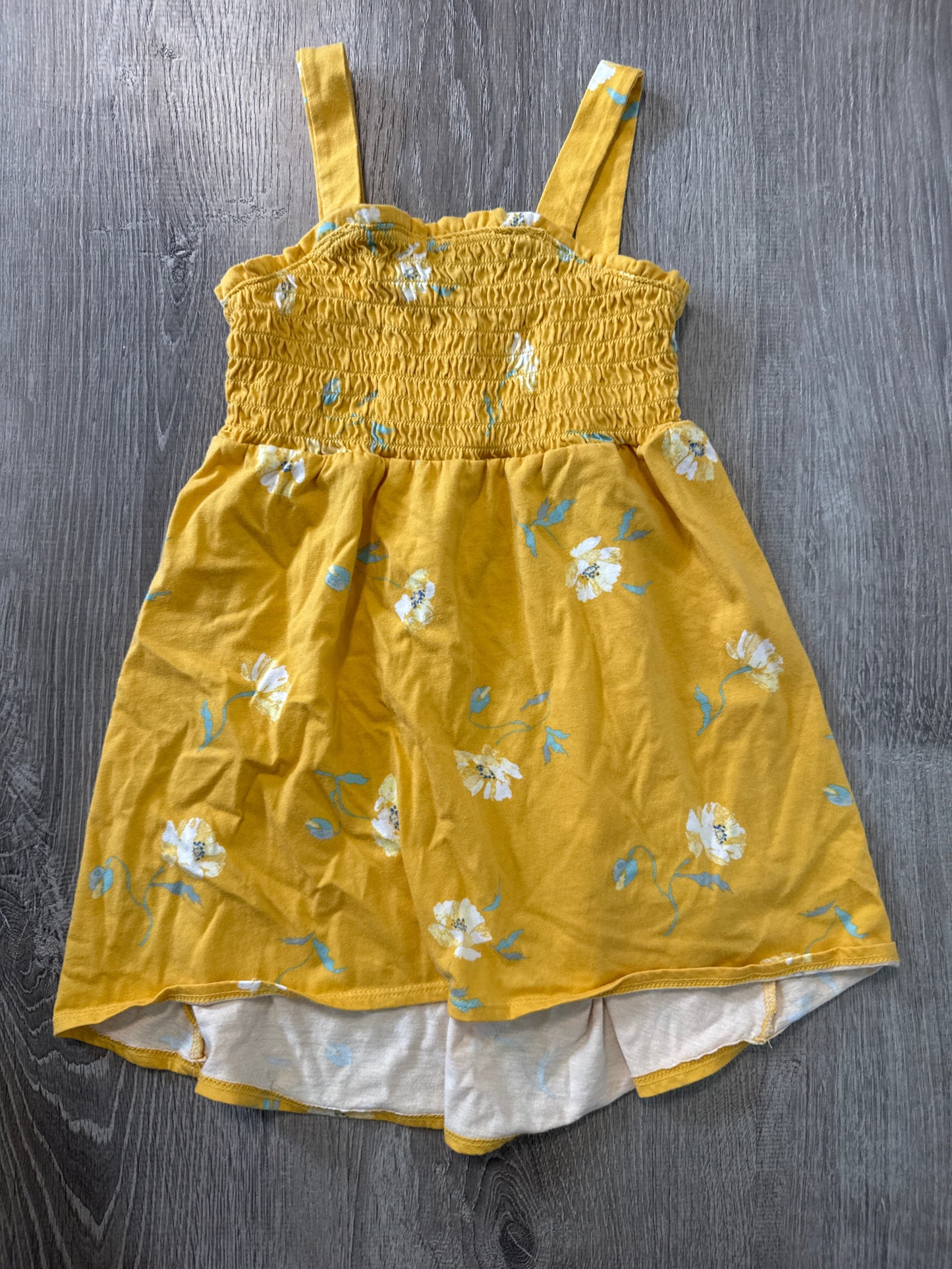 #149 Girls size 4 OshKosh yellow floral hi-low  dress