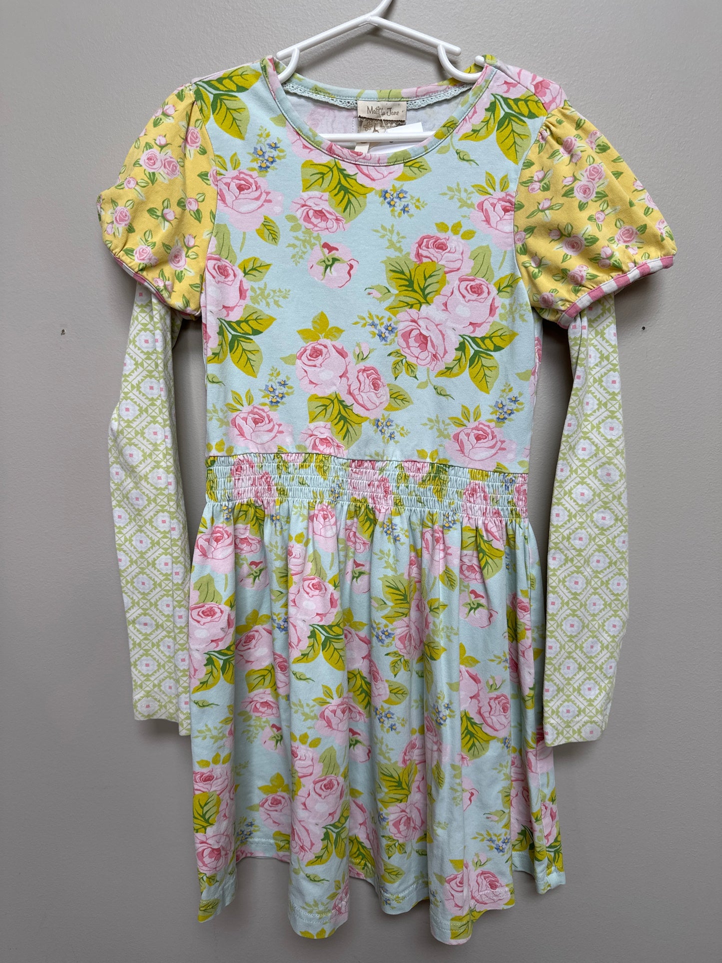 #130 Matilda Jane Girls Sz 8 Floral Cotton Dress Worn Once