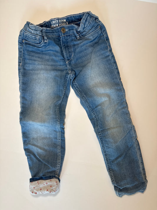 #96 Girls Lined Jeans (Adjustable Waist) Size 6-7