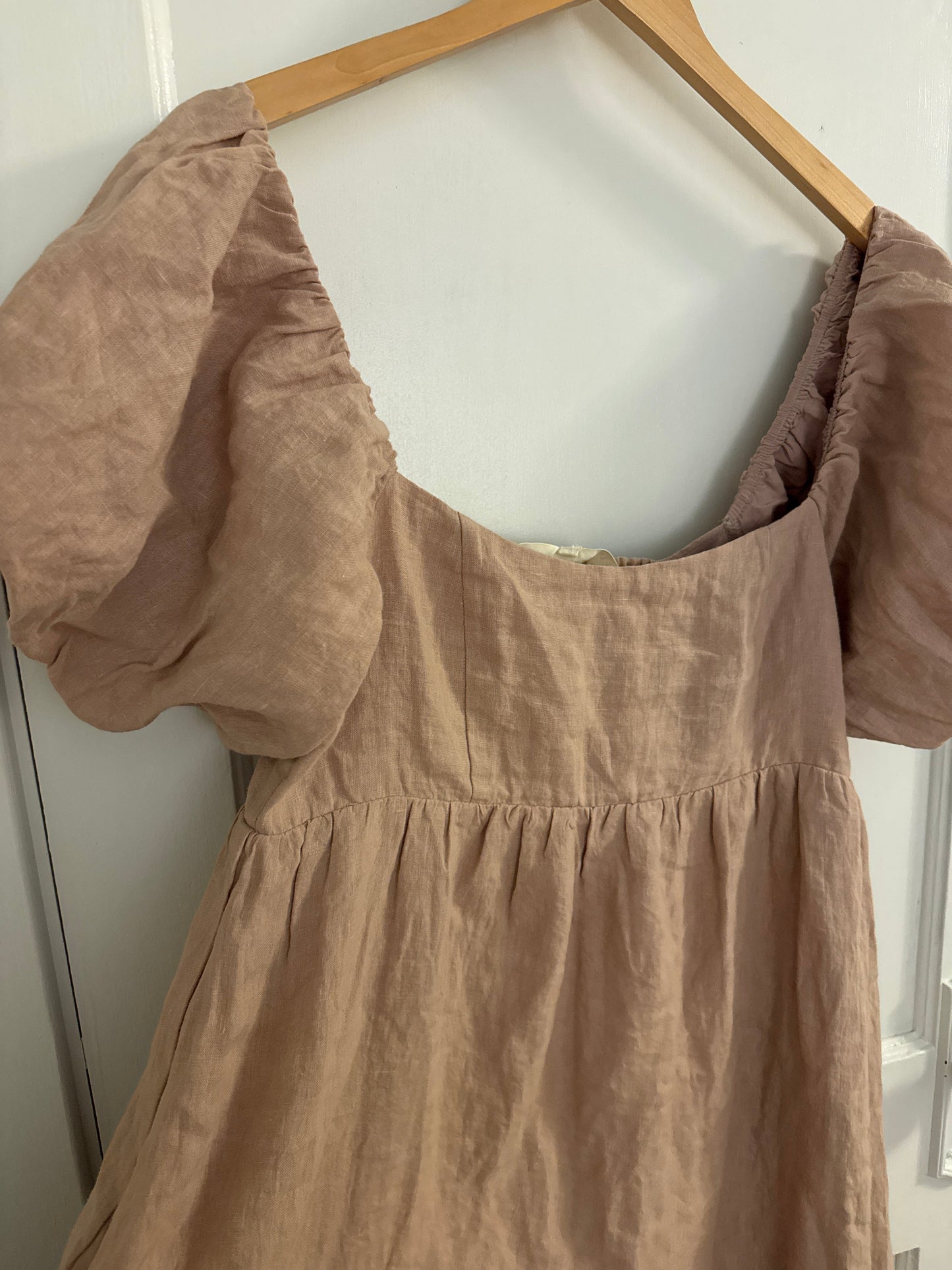 #152 - PRICE REDUCED Worth Collective Candace 100% Linen Maxi Dress, Dusty Rose – L (NWT)