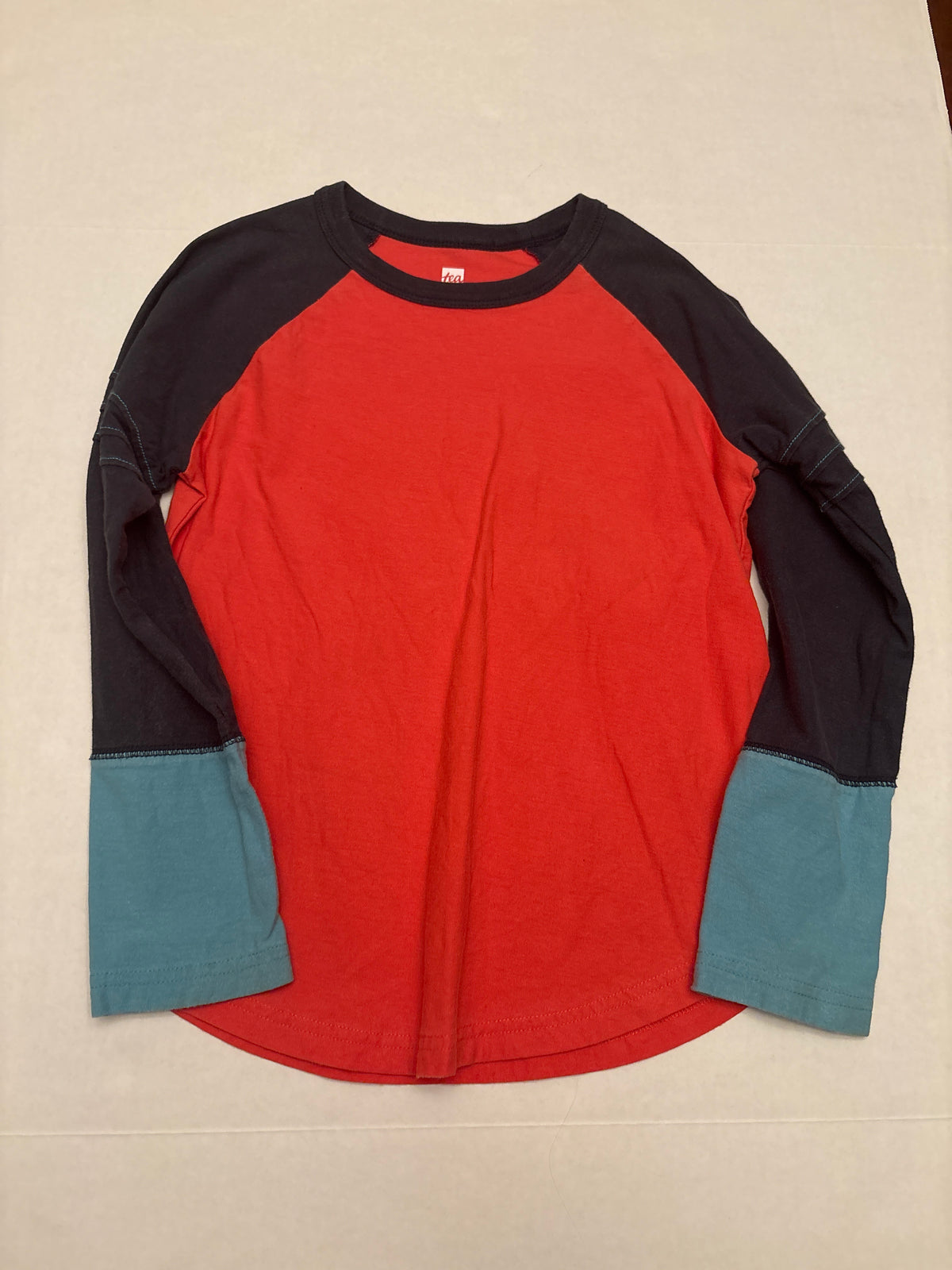 Seller 118 VGUC Boys Tea Collection Colorblock Tshirt. Size 8 (fits like a 6/7)