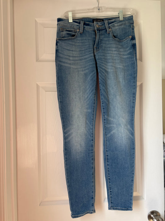 Seller #62 Women's Lucky Brand Low Rise Lolita blue jean sizE 4/27 EUC