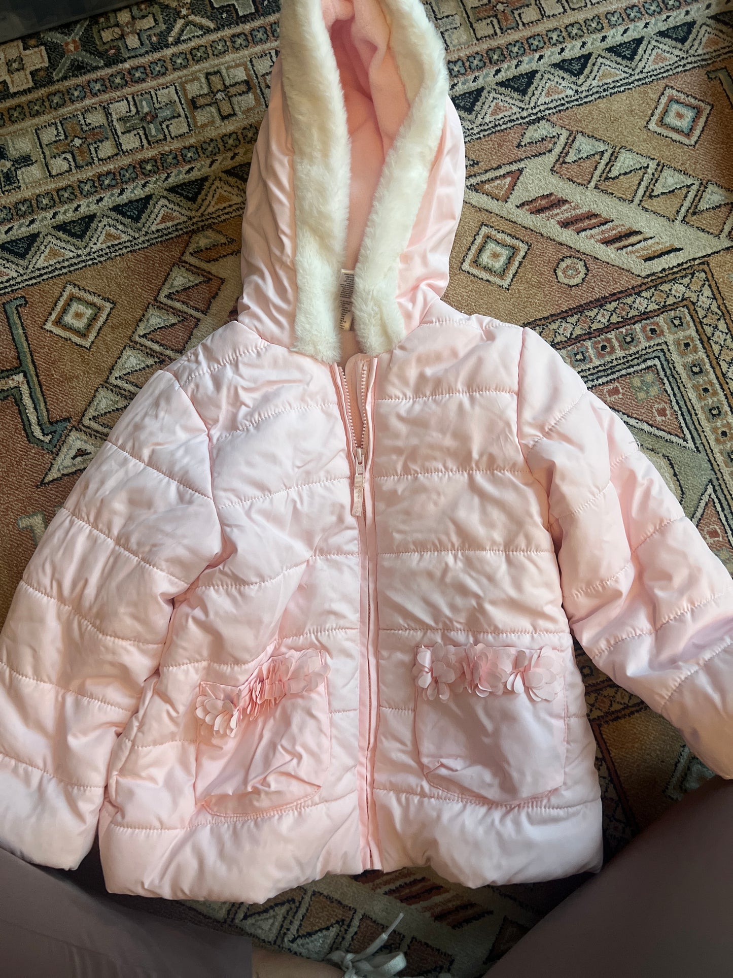 80b 3T little me pink coat 1 of 2