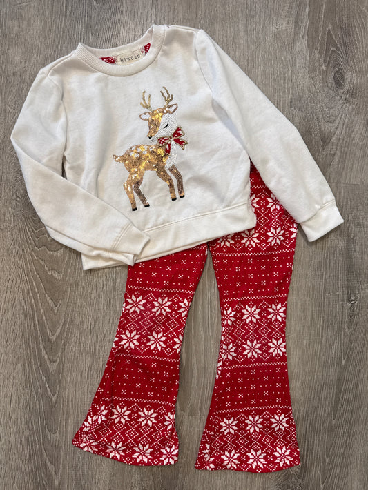 #149 Girls 4T btween Christmas deer set
