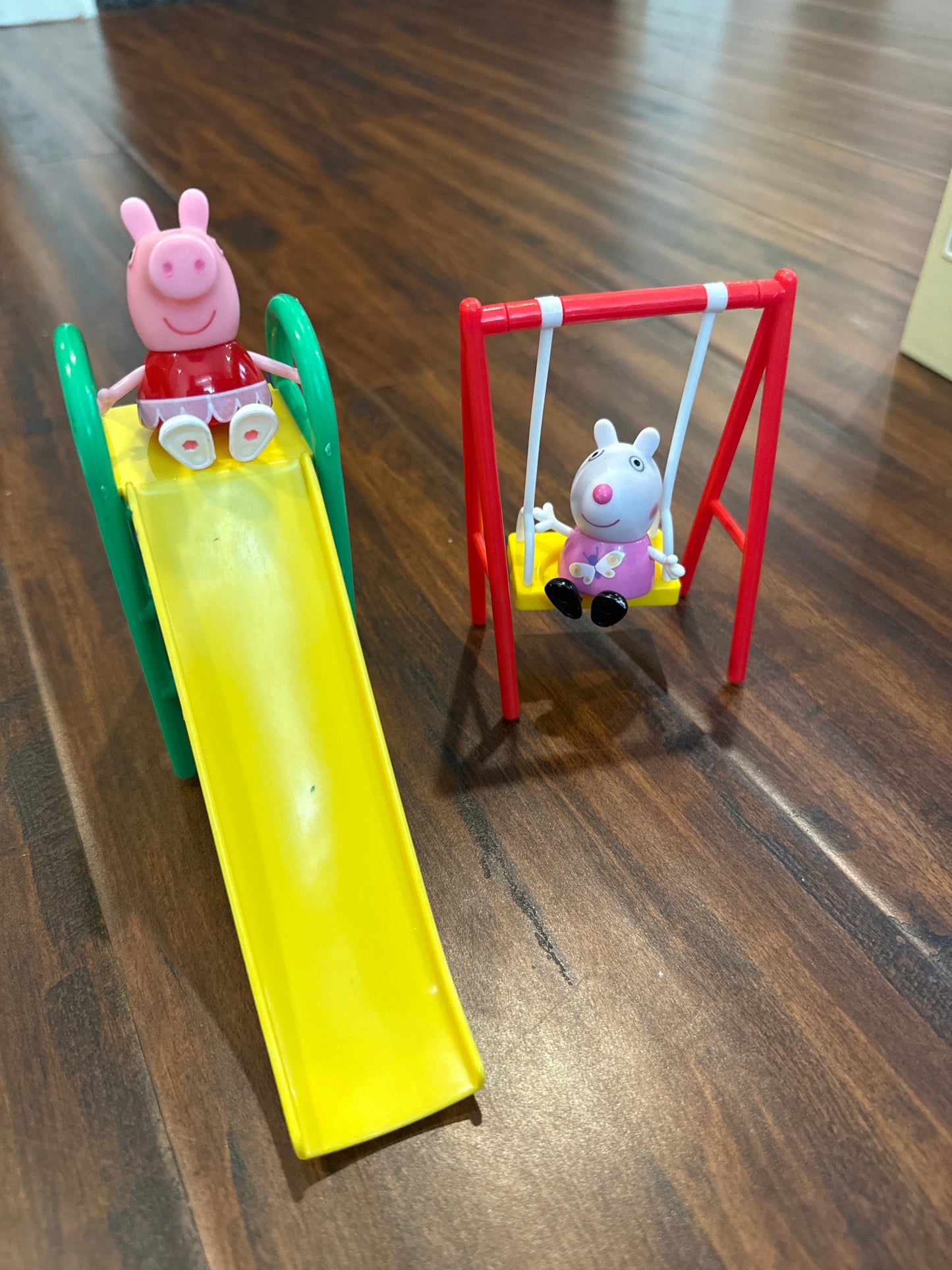 Seller #216 Peppa Pig school house, train, royal picnic and swing & slide