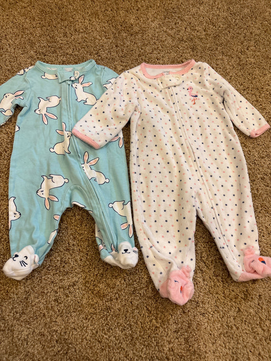 #47, girls 3mo Carter’s sleepers