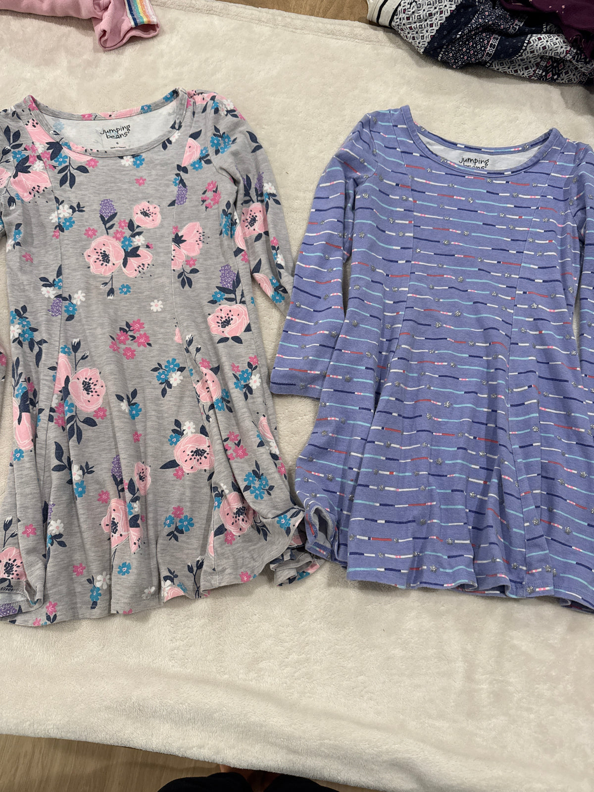 #81 Girls 6 Jumping beans flower and stripe dress