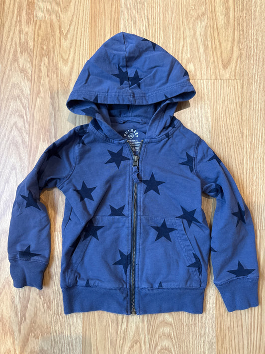 #87 primary size 2-3 blue/navy star zip on hoodie EUC