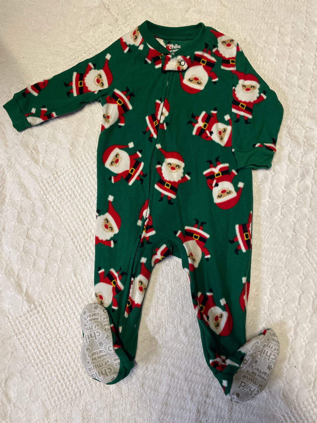 Seller #57 12 month Santa fleece onsie pjs