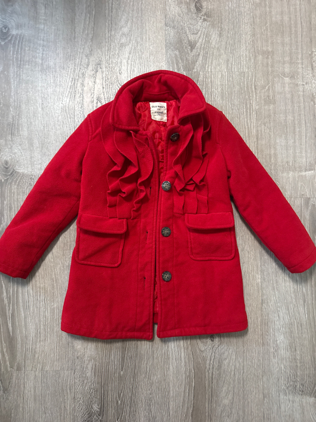#149 Girls 5 Old Navy Red Coat